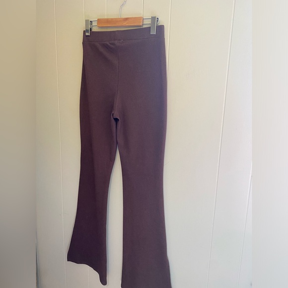 SOLD NWOT Garage Chocolate Brown Ribbed Flare Pant - Picture 5 of 8